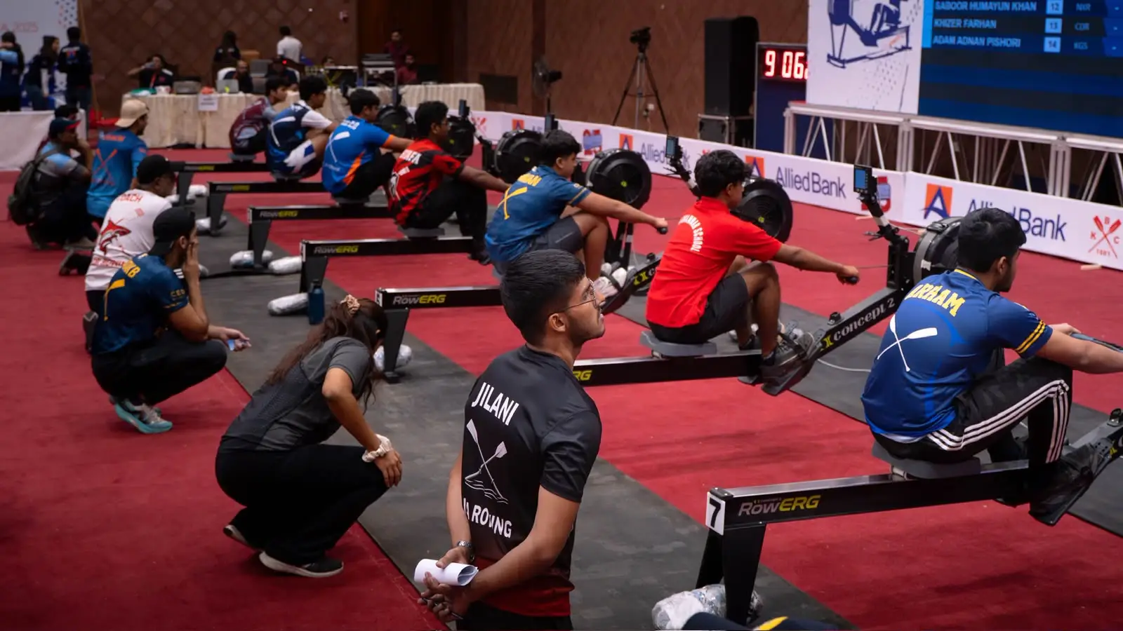 Rowers and teams competing at the KBC Annual Indoor Rowing Regatta, 2025
