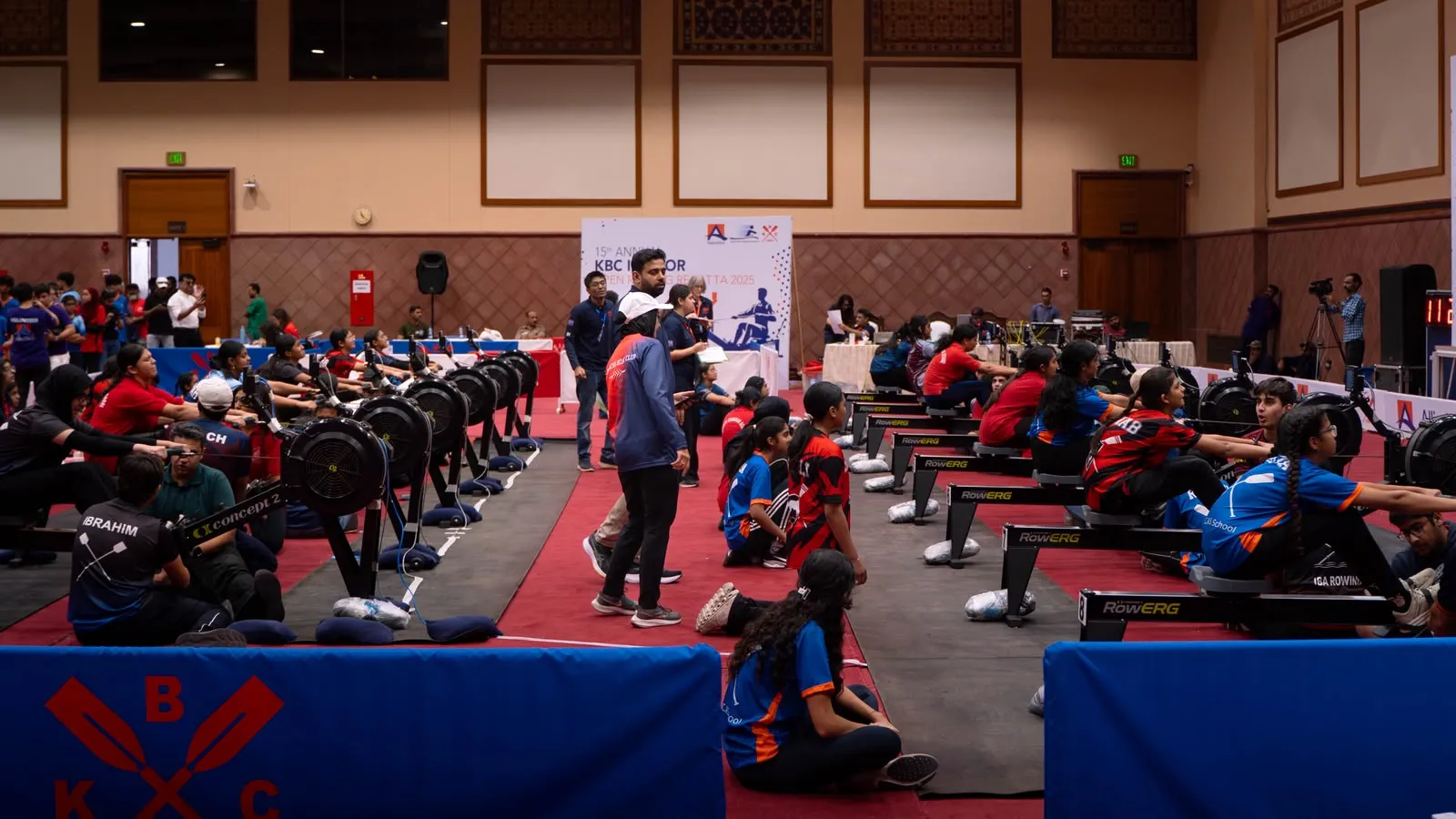 Rowers and teams competing at the KBC Annual Indoor Rowing Regatta, 2025